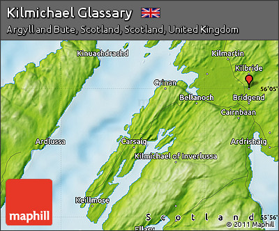 Physical Map of Kilmichael Glassary