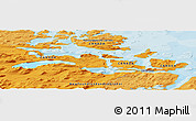 Political Panoramic Map of the area around 55° 56' 31" N, 61° 7' 30" W