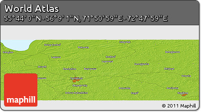 Physical Panoramic Map of the Area around 55° 56' 31" N, 72° 19' 29" E