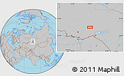 Gray Location Map of the area around 55° 56' 31" N, 75° 43' 29" E