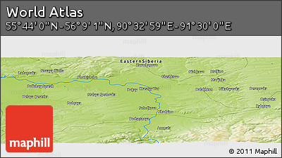 Physical Panoramic Map of the Area around 55° 56' 31" N, 91° 1' 30" E