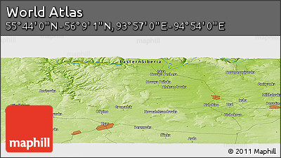 Physical Panoramic Map of the Area around 55° 56' 31" N, 94° 25' 30" E
