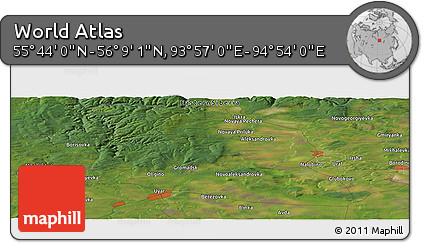 Satellite Panoramic Map of the Area around 55° 56' 31" N, 94° 25' 30" E