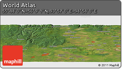 Satellite Panoramic Map of the Area around 55° 56' 31" N, 94° 25' 30" E
