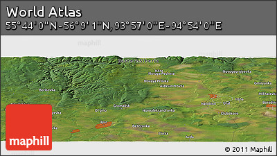 Satellite Panoramic Map of the Area around 55° 56' 31" N, 94° 25' 30" E