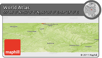 Physical Panoramic Map of the Area around 55° 56' 31" N, 96° 58' 29" E