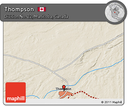 Shaded Relief 3D Map of Thompson