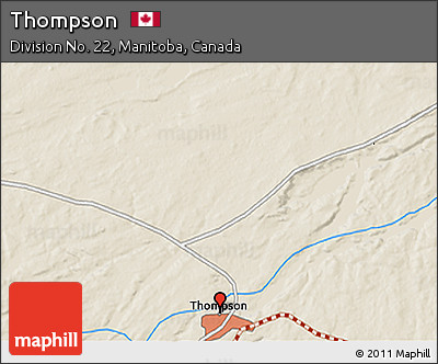 Shaded Relief 3D Map of Thompson