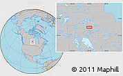 Gray Location Map of the area around 55° 56' 31" N, 97° 40' 30" W