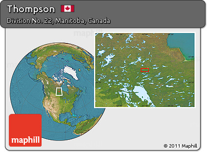 Satellite Location Map of Thompson