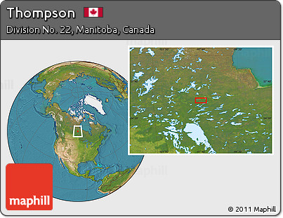 Satellite Location Map of Thompson