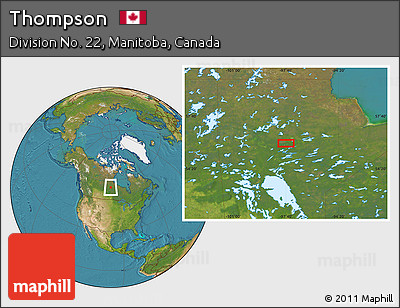 Satellite Location Map of Thompson