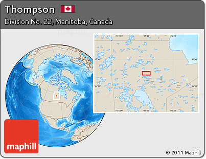 Shaded Relief Location Map of Thompson