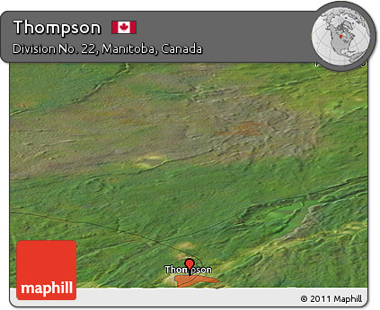 Satellite Panoramic Map of Thompson