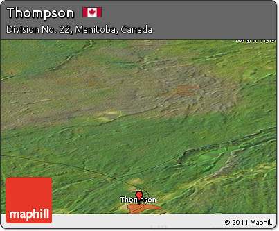 Satellite Panoramic Map of Thompson