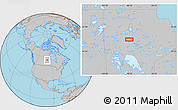 Gray Location Map of the area around 55° 56' 31" N, 98° 31' 30" W
