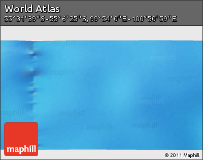 Physical 3D Map of the Area around 55° 19' 2" S, 100° 22' 30" E