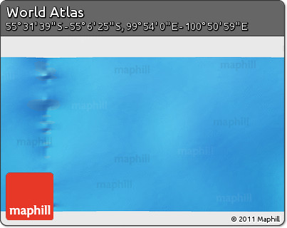 Physical 3D Map of the Area around 55° 19' 2" S, 100° 22' 30" E