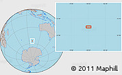 Gray Location Map of the area around 55° 19' 2" S, 100° 22' 30" E