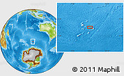 Physical Location Map of the area around 55° 19' 2" S, 100° 22' 30" E