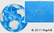 Shaded Relief Location Map of the area around 55° 19' 2" S, 100° 22' 30" E