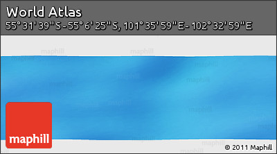 Physical Panoramic Map of the Area around 55° 19' 2" S, 102° 4' 29" E