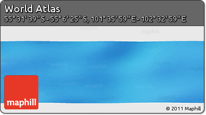 Physical Panoramic Map of the Area around 55° 19' 2" S, 102° 4' 29" E