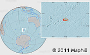 Gray Location Map of the area around 55° 19' 2" S, 102° 55' 30" E, hill shading