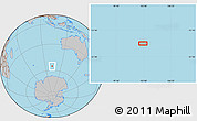 Gray Location Map of the area around 55° 19' 2" S, 102° 55' 30" E