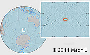 Gray Location Map of the area around 55° 19' 2" S, 103° 46' 30" E, hill shading