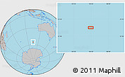 Gray Location Map of the area around 55° 19' 2" S, 104° 37' 30" E