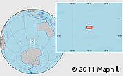 Gray Location Map of the area around 55° 19' 2" S, 105° 28' 29" E