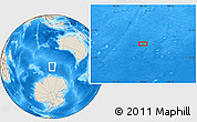 Shaded Relief Location Map of the area around 55° 19' 2" S, 105° 28' 29" E