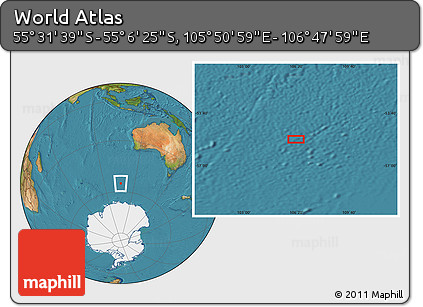 Satellite Location Map of the Area around 55° 19' 2" S, 106° 19' 29" E