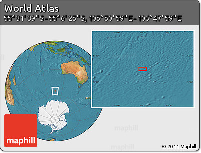 Satellite Location Map of the Area around 55° 19' 2" S, 106° 19' 29" E