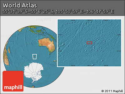 Satellite Location Map of the Area around 55° 19' 2" S, 106° 19' 29" E