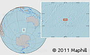 Gray Location Map of the area around 55° 19' 2" S, 107° 10' 30" E, hill shading