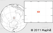 Blank Location Map of the area around 55° 19' 2" S, 108° 1' 30" E