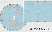 Gray Location Map of the area around 55° 19' 2" S, 108° 1' 30" E, hill shading