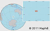 Gray Location Map of the area around 55° 19' 2" S, 108° 1' 30" E