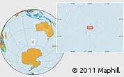 Political Location Map of the area around 55° 19' 2" S, 108° 1' 30" E