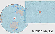 Gray Location Map of the area around 55° 19' 2" S, 108° 52' 30" E, hill shading