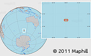 Gray Location Map of the area around 55° 19' 2" S, 108° 52' 30" E