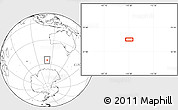 Blank Location Map of the area around 55° 19' 2" S, 110° 34' 29" E