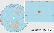 Gray Location Map of the area around 55° 19' 2" S, 120° 46' 30" E