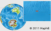 Physical Location Map of the area around 55° 19' 2" S, 120° 46' 30" E