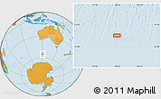 Political Location Map of the area around 55° 19' 2" S, 120° 46' 30" E