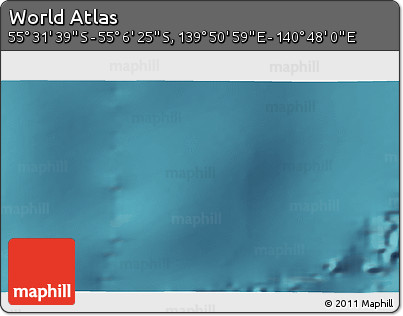Satellite 3D Map of the Area around 55° 19' 2" S, 140° 19' 29" E