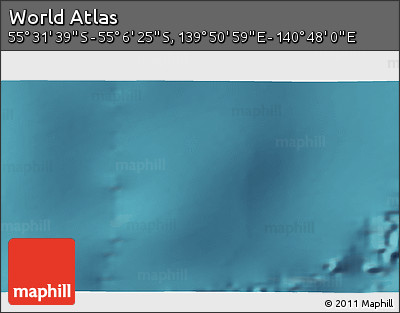 Satellite 3D Map of the Area around 55° 19' 2" S, 140° 19' 29" E