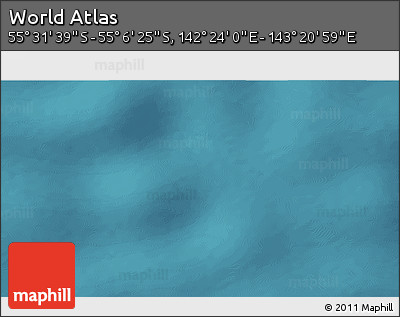 Satellite 3D Map of the Area around 55° 19' 2" S, 142° 52' 30" E